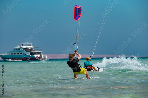 Kitesurfers In Action