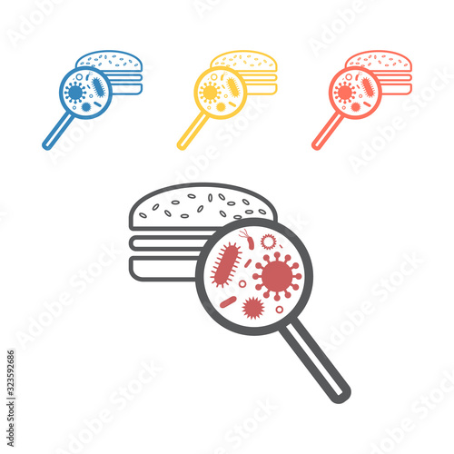 Food microbes line icons. Vector signs for web graphics