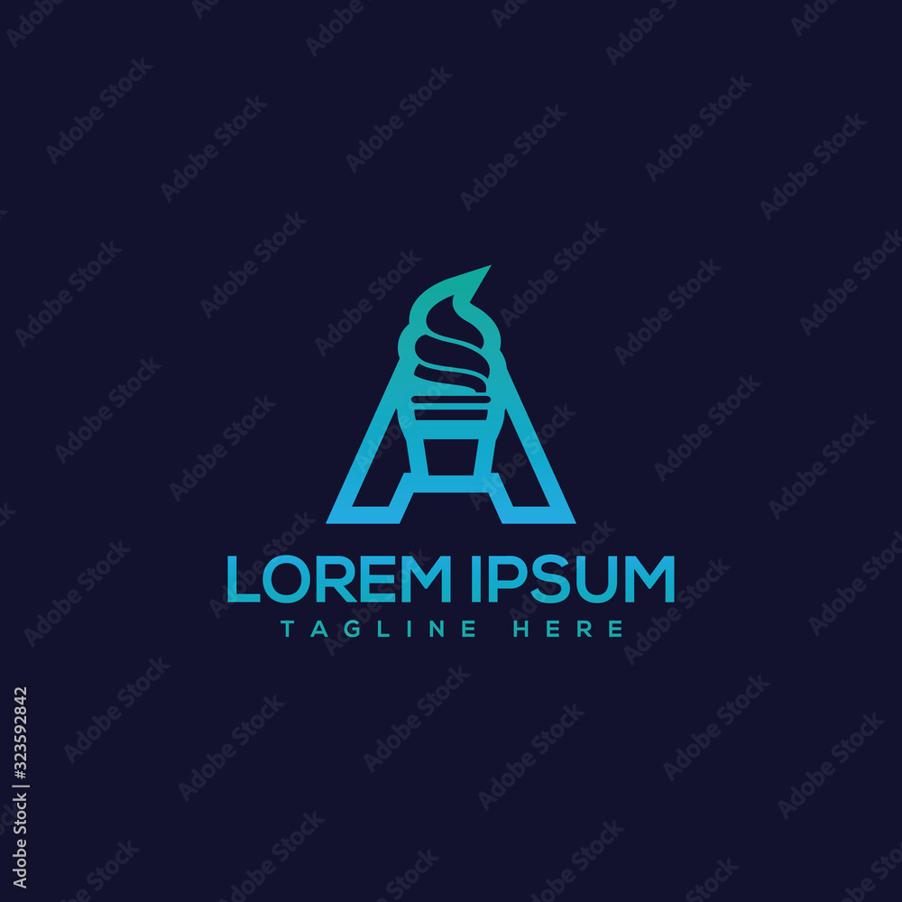 Ice Cream With Letter B Logo Template Stock Vector | Adobe Stock