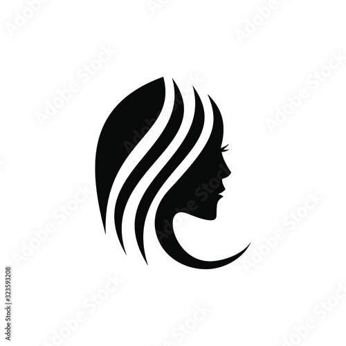Woman profile beauty illustration vector. women face. silhouette head, face logo isolated. Use for beauty salon, spa, cosmetics design, EPS10
