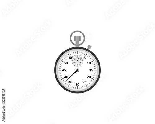 Classic stopwatch on a white background. Vector illustration.