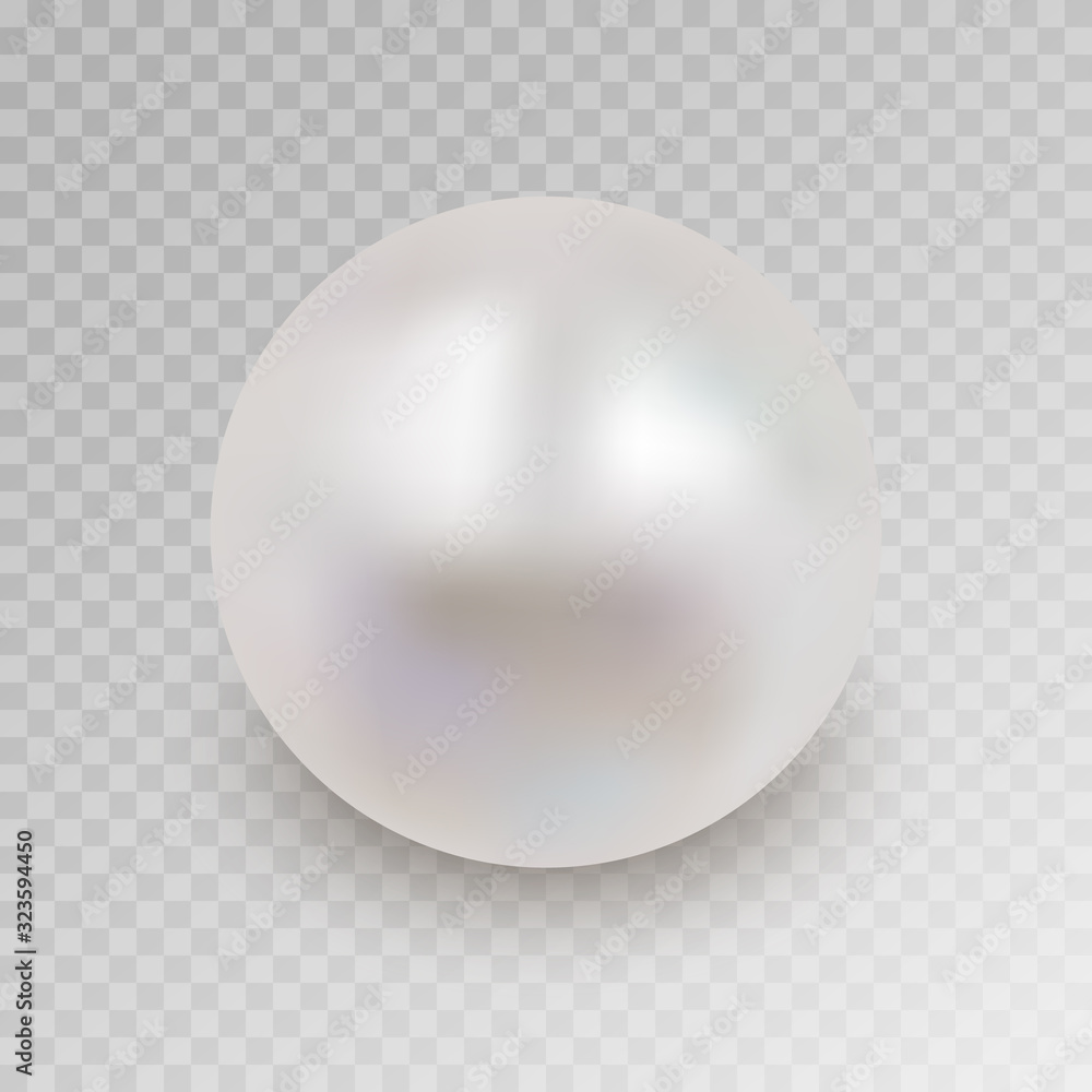 Realistic white pearl with shadow isolated on transparent background. Shiny oyster pearl for luxury accessories. Sphere shiny sea pearl. Beautiful natural white pearl. Shiny 3D jewel with light effe Realistic white pearl with shadow isolated on transparent background. Shiny oyster pearl for luxury accessories. Sphere shiny sea pearl. Beautiful natural white pearl. Shiny 3D jewel with light effe