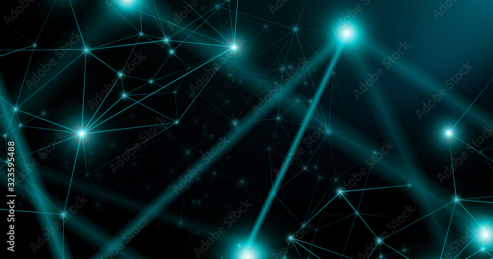 Obraz premium Internet network connection on dark background