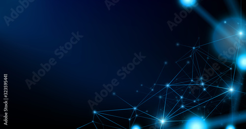 Internet network connection on dark background