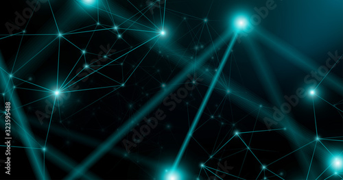 Internet network connection on dark background