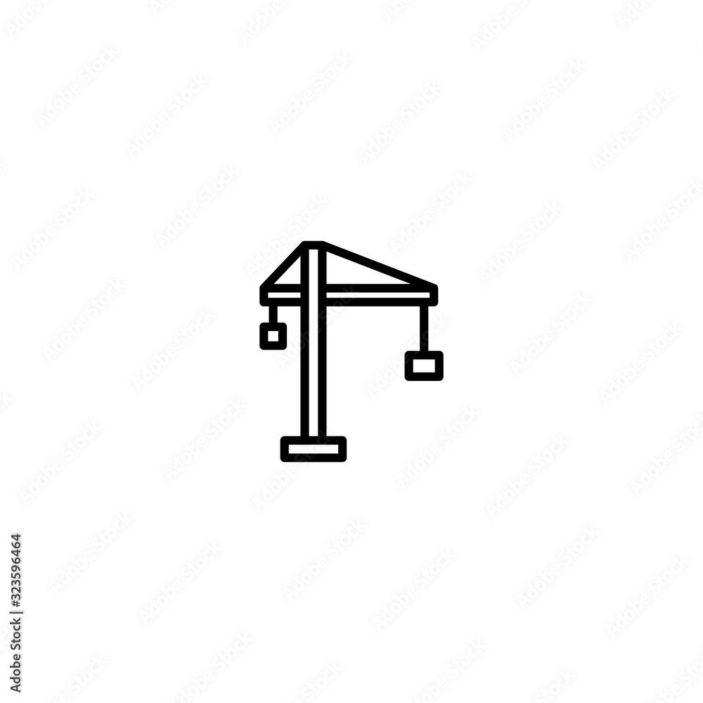 Icon Crane Vector Graphic Illustrator thin line icon on white background Icon Crane Vector Graphic Illustrator thin line icon on white background