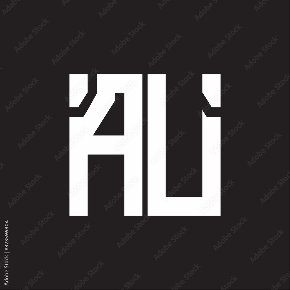 AU Logo with squere shape design template AU Logo with squere shape design template