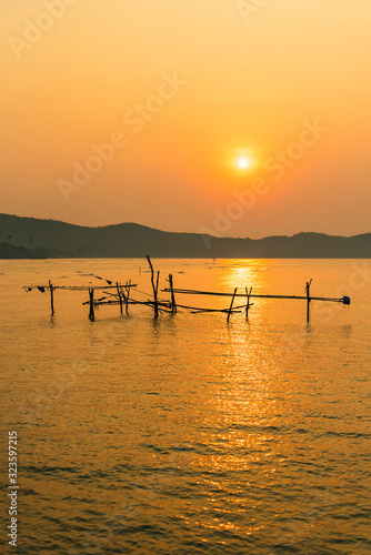 Beautiful Sunrise over the ocean. Sunrise in the sea.