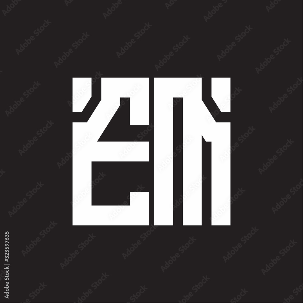 EM Logo with squere shape design template EM Logo with squere shape design template