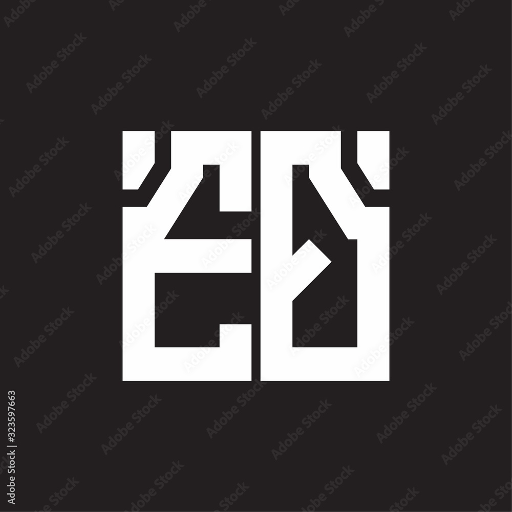 EQ Logo with squere shape design template EQ Logo with squere shape design template