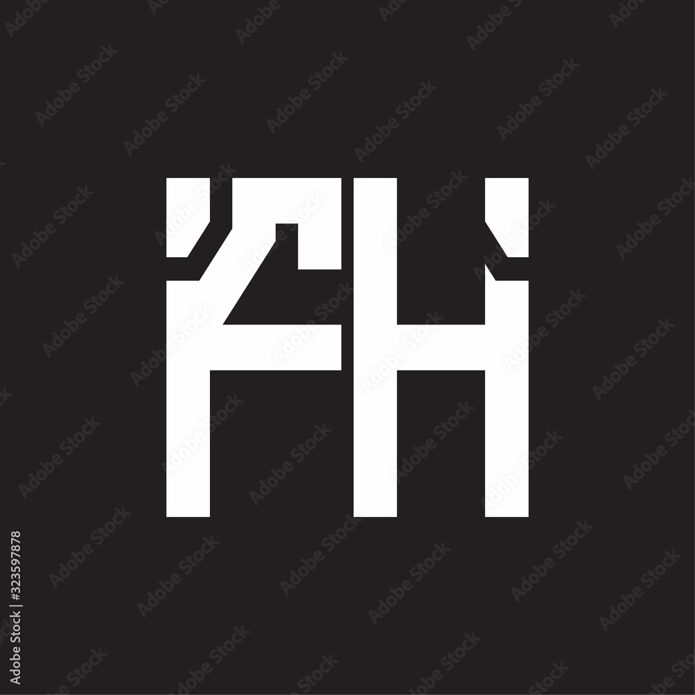 FH Logo with squere shape design template FH Logo with squere shape design template
