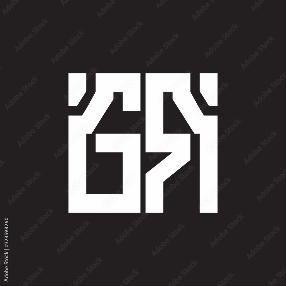 GR Logo with squere shape design template GR Logo with squere shape design template
