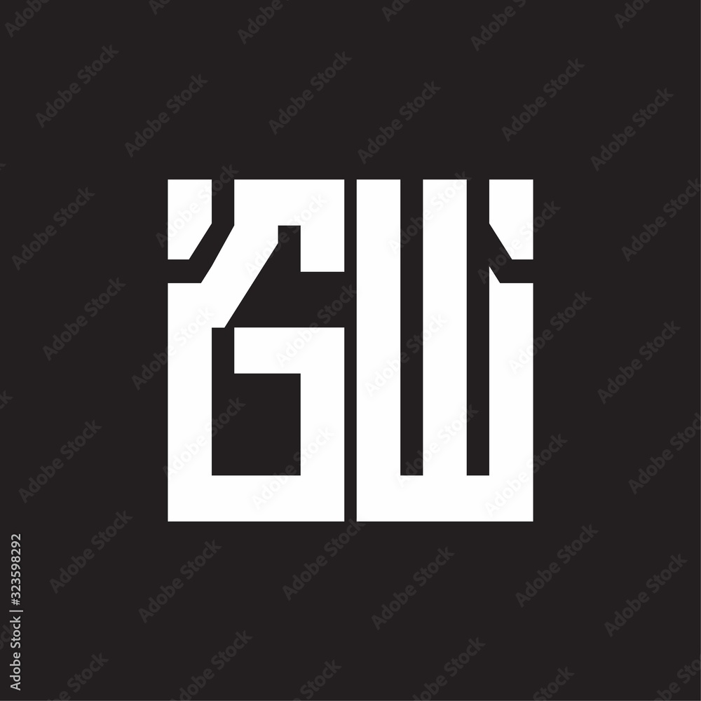 GW Logo with squere shape design template GW Logo with squere shape design template