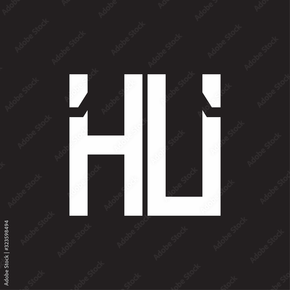 HU Logo with squere shape design template HU Logo with squere shape design template