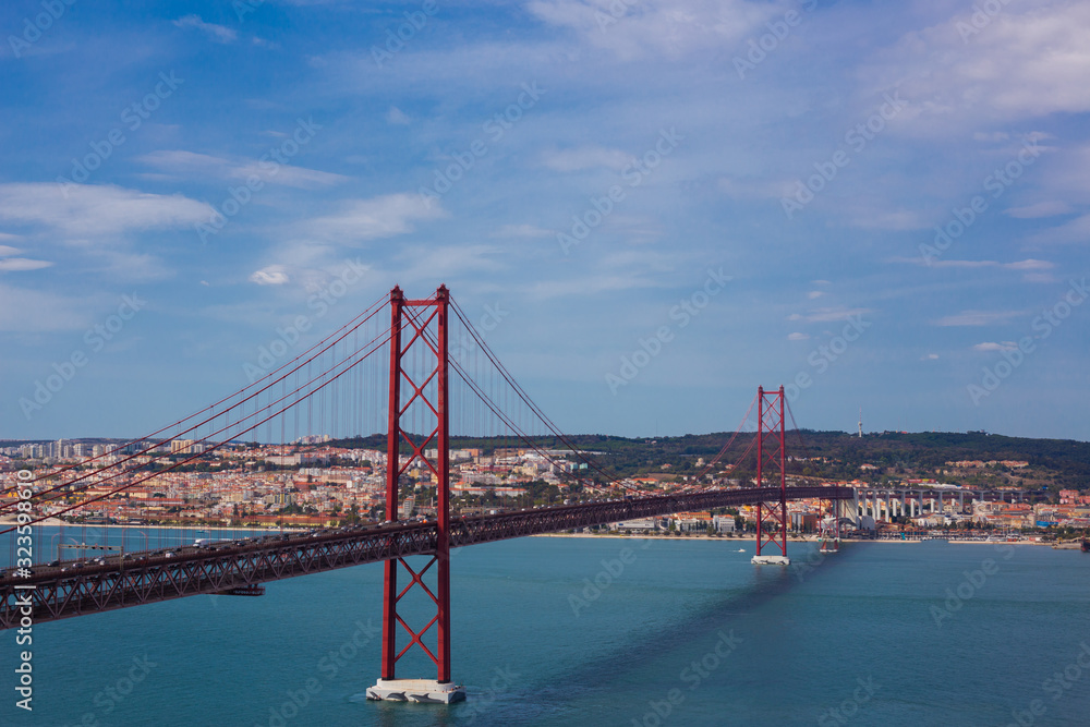 Ponte 25 de Abril is a suspension bridge connecting the city of Lisbon, to the Almada
