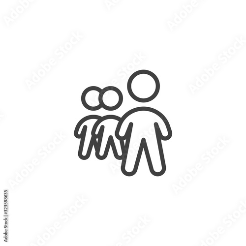 Team group leadership line icon. linear style sign for mobile concept and web design. Three people group outline vector icon. Symbol, logo illustration. Vector graphics