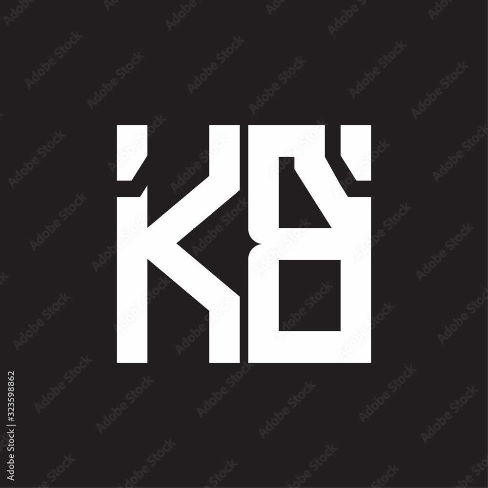 KB Logo with squere shape design template KB Logo with squere shape design template