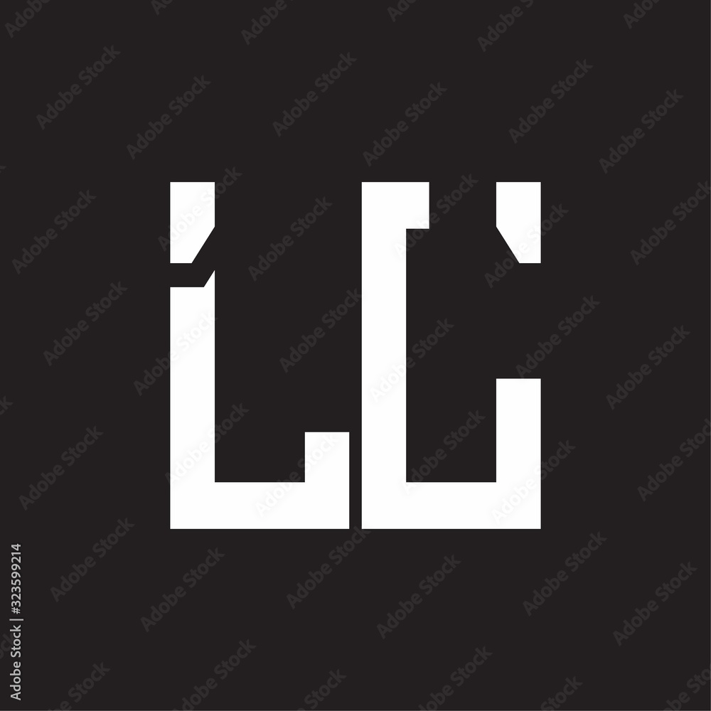 LL Logo with squere shape design template LL Logo with squere shape design template