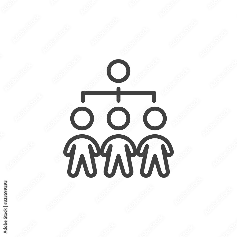 Leadership group line icon. linear style sign for mobile concept and web design. Business team Leader outline vector icon. Symbol, logo illustration. Vector graphics