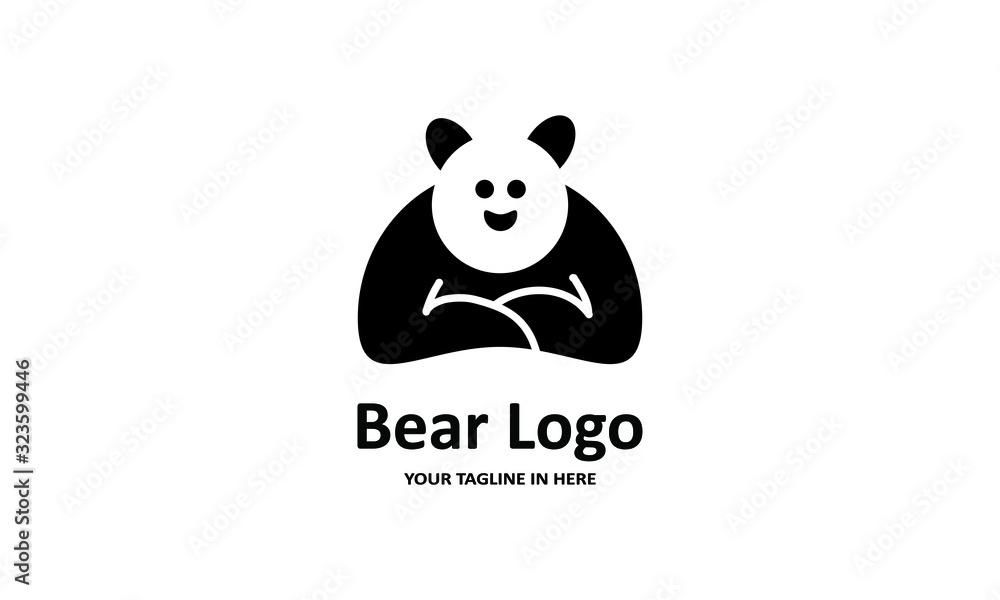 Obraz premium The flat bear logo concept is perfect for business, technology, contractor and housing symbols, health,sport, restaurants, education