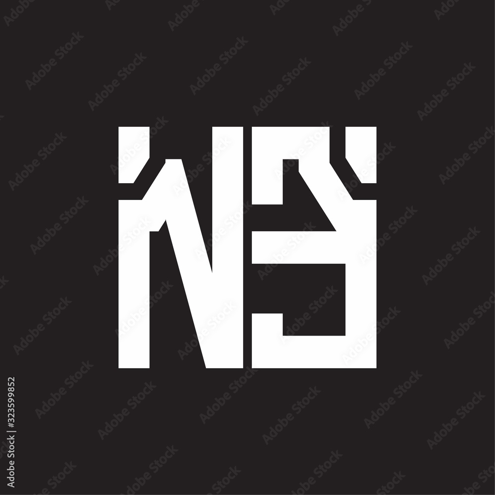NE Logo with squere shape design template NE Logo with squere shape design template