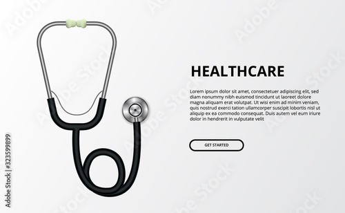 stethoscope medical tools equipment. Doctor, nurse check up diagnose for health at hospital