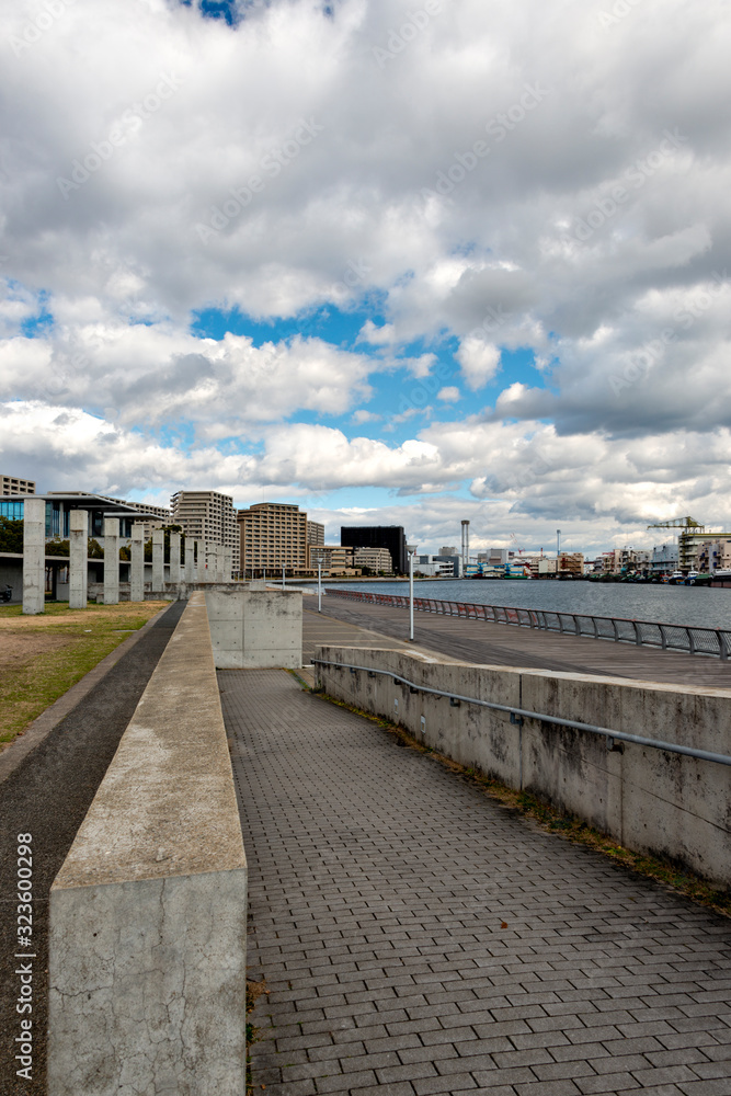 View of Maya wharf from Nagisa park in Kobe, Hyogo, Japan
