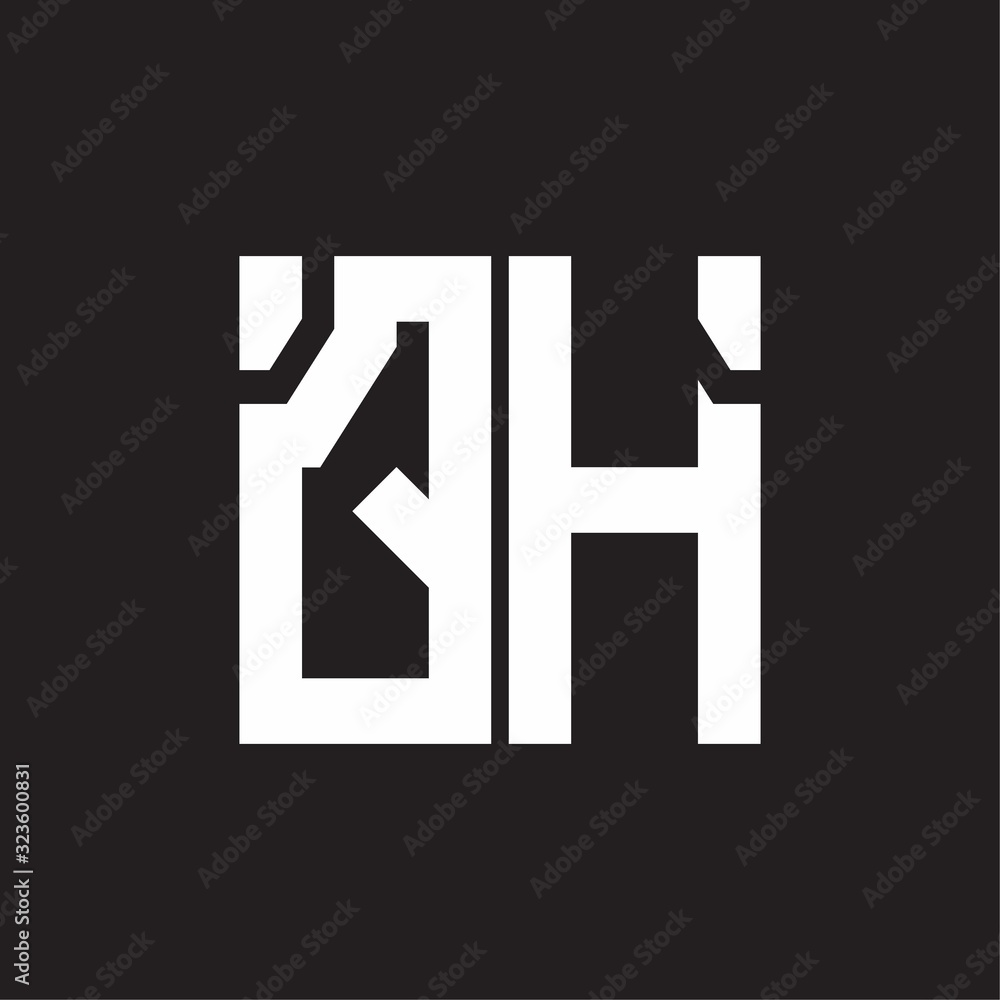 QH Logo with squere shape design template QH Logo with squere shape design template