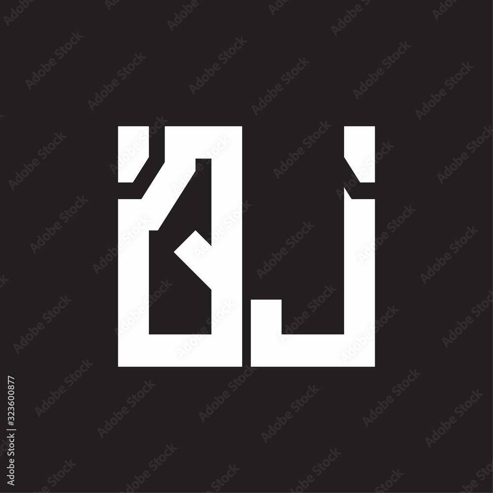 QJ Logo with squere shape design template QJ Logo with squere shape design template