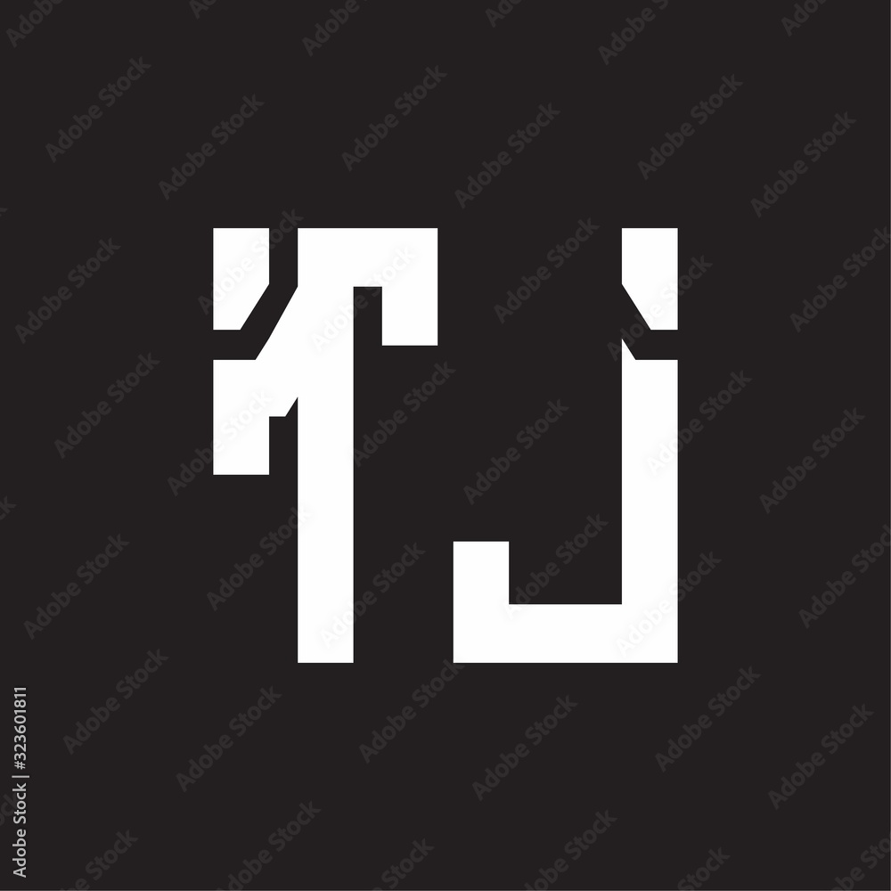TJ Logo with squere shape design template TJ Logo with squere shape design template