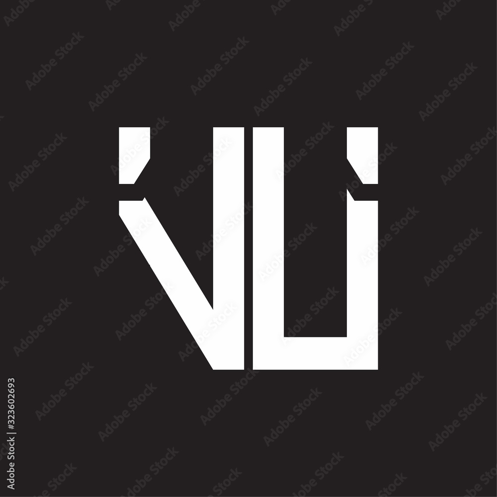VU Logo with squere shape design template VU Logo with squere shape design template