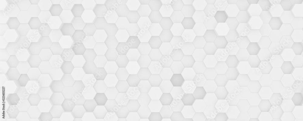 Fototapeta 3d white hexagon background
