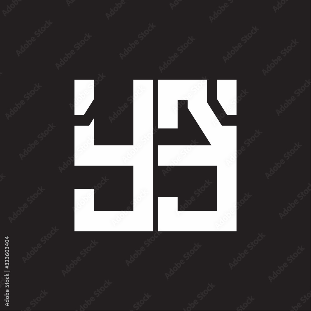 YE Logo with squere shape design template YE Logo with squere shape design template