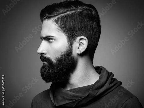 Fotografie Portrait of handsome man with beard and mustache