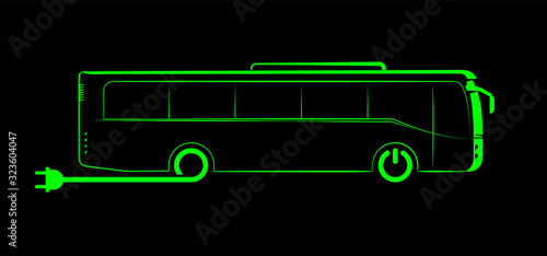  contour simple electric bus symbol on a dark background