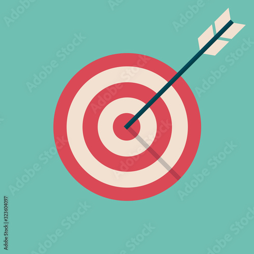 target goal with arrow icon symbol flat vector illustration photo