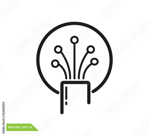Fiber optic cable icon vector design template