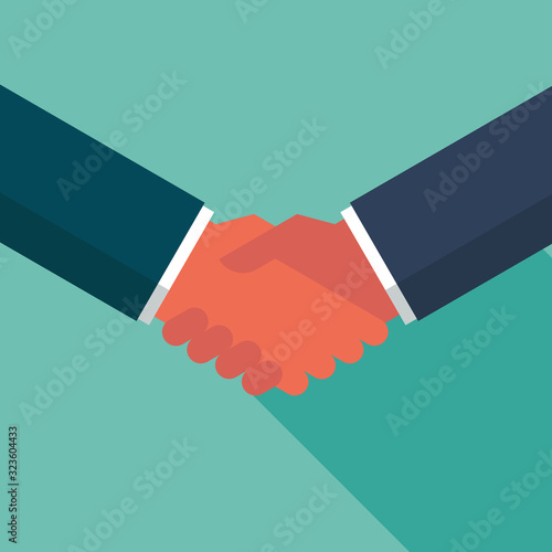 businessman shaking hand icon symbol flat vector illustration