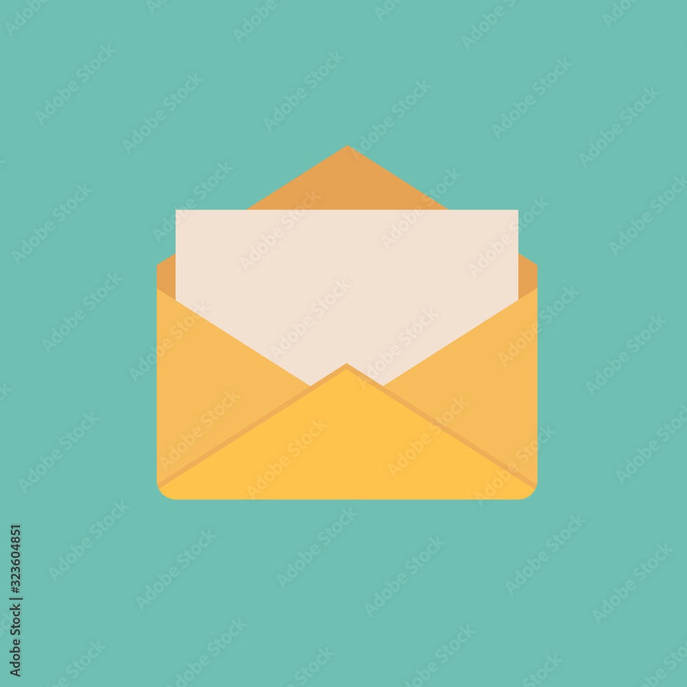 open letter with paper icon symbol flat vector illustration open letter with paper icon symbol flat vector illustration