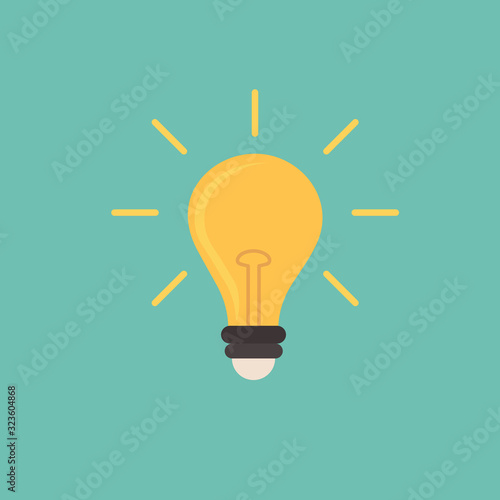 light bulb icon symbol flat vector illustration