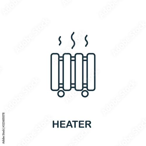 Heater icon from household collection. Simple line Heater icon for templates  web design and infographics