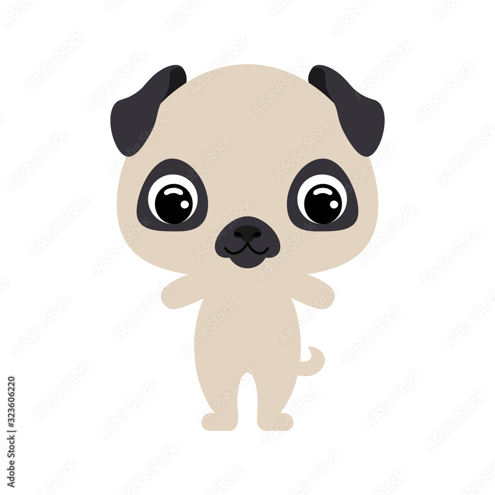 Fototapeta premium Cute baby dog. Domestic animal. Flat vector stock illustration on white background