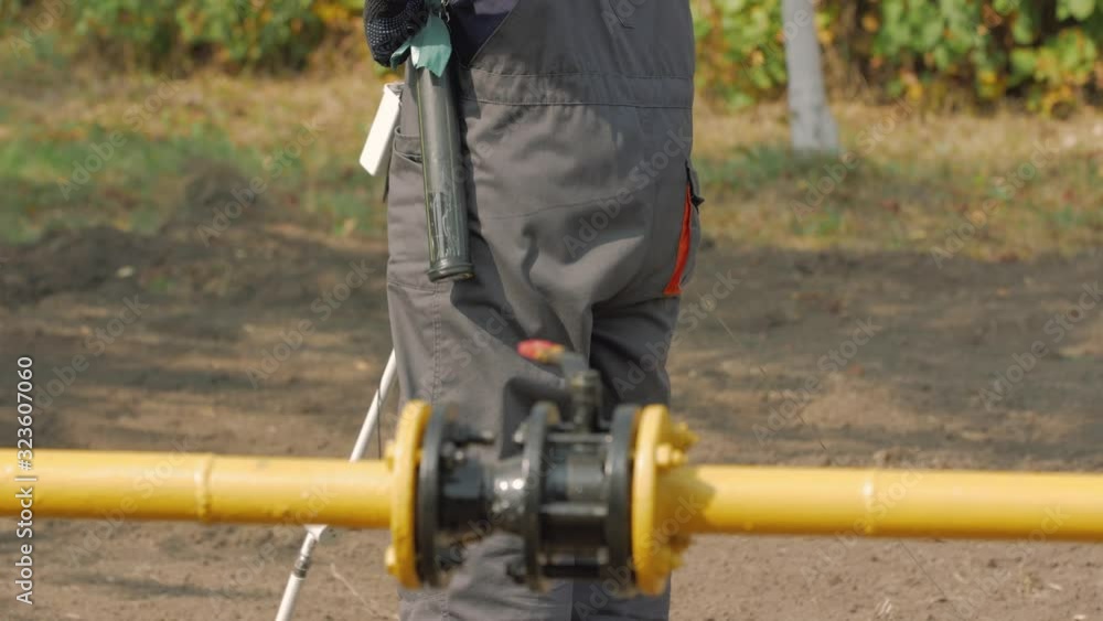 Gas leak detector underground emergency worker in an accident Gas leak detector underground emergency worker in an accident