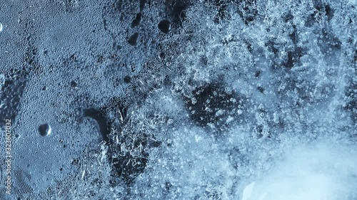 ice texture and bubble water background for drinking and freshness concept