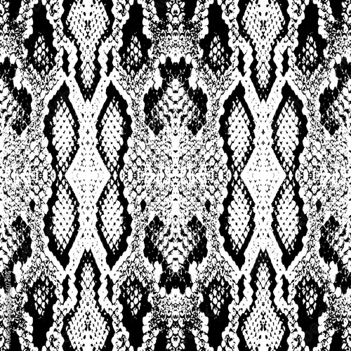 Snake skin scales texture. Seamless pattern black isolated on white background. simple ornament, fashion print and trend of the season Can be used for Gift wrap, fabrics, wallpapers. Vector