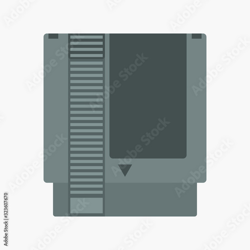 Vector Flat Old Game Cartridge icon on white background