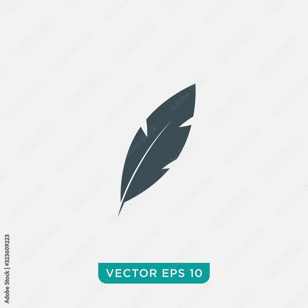 Feather Pen Icon Design, Vector EPS10 Feather Pen Icon Design, Vector EPS10