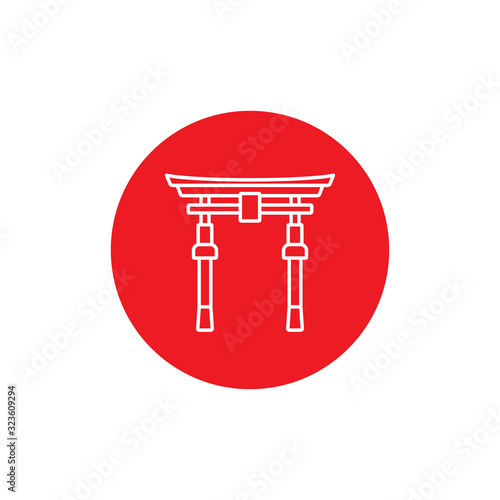 Japan gate culture. vector illustration