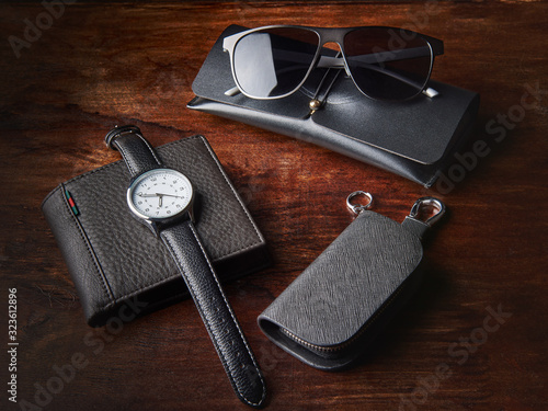 Gift set for men made of leather