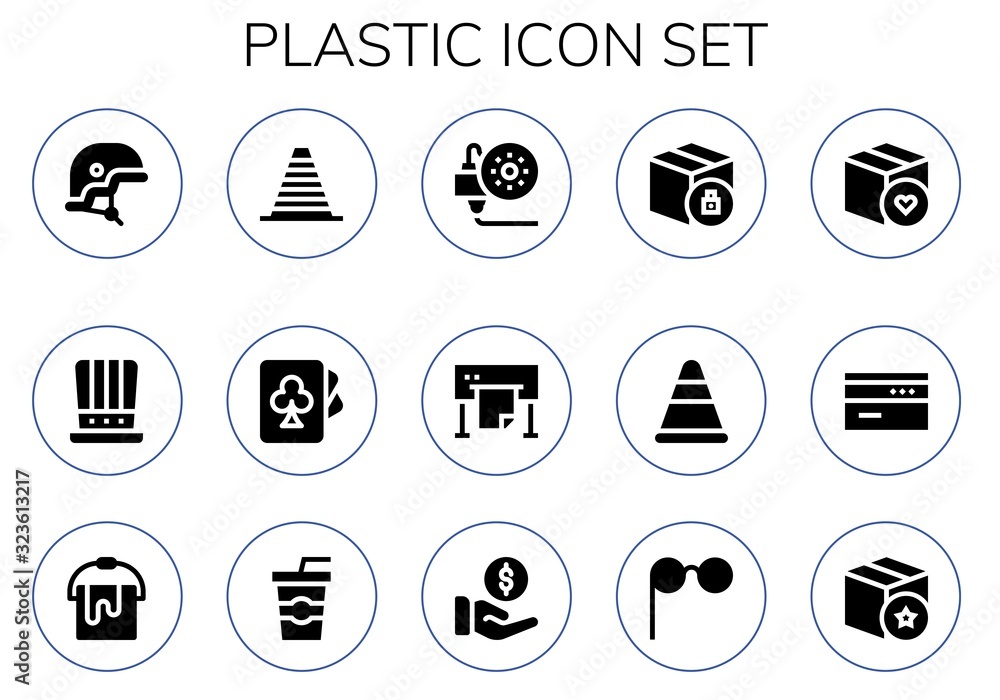 Modern Simple Set of plastic Vector filled Icons Modern Simple Set of plastic Vector filled Icons